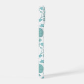 Jacobean Floral Big Pattern Teals op wit iPhone 15 Case (Rechterkant)