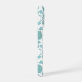Jacobean Floral Big Pattern Teals op wit iPhone Hoesje (Rechterkant)