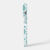 Jacobean Floral Big Pattern Teals op wit iPhone Hoesje (Linkerkant)