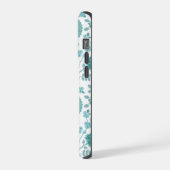 Jacobean Floral Big Pattern Teals op wit iPhone Hoesje (Linkerkant)