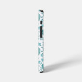 Jacobean Floral Big Pattern Teals op wit iPhone Hoesje (Linkerkant)