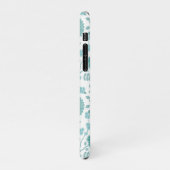 Jacobean Floral Big Pattern Teals op wit iPhone Hoesje (Linkerkant)