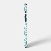 Jacobean Floral Big Pattern Teals op wit iPhone Hoesje (Linkerkant)