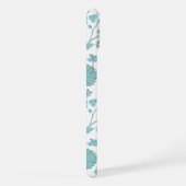 Jacobean Floral Big Pattern Teals op wit iPhone Hoesje (Rechterkant)