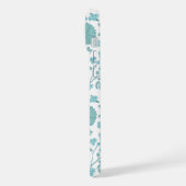 Jacobean Floral Big Pattern Teals op wit iPhone Hoesje (Linkerkant)