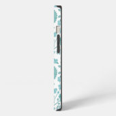 Jacobean Floral Big Pattern Teals op wit iPhone Hoesje (Linkerkant)