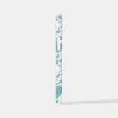 Jacobean Floral Big Pattern Teals op wit iPhone Hoesje (Rechterkant)