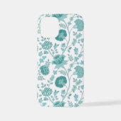 Jacobean Floral Big Pattern Teals op wit iPhone Hoesje (Achterkant)