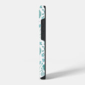 Jacobean Floral Big Pattern Teals op wit iPhone Hoesje (Linkerkant)
