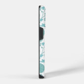 Jacobean Floral Big Pattern Teals op wit iPhone Hoesje (Rechterkant)