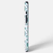 Jacobean Floral Big Pattern Teals op wit iPhone Hoesje (Linkerkant)