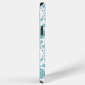 Jacobean Floral Big Pattern Teals op wit iPhone Hoesje (Rechterkant)