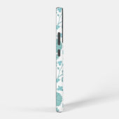 Jacobean Floral Big Pattern Teals op wit Samsung Galaxy Hoesje (Rechterkant)