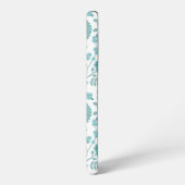 Jacobean Floral Big Pattern Teals op wit Samsung Galaxy Hoesje (Linkerkant)