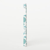 Jacobean Floral Big Pattern Teals op wit Samsung Galaxy Hoesje (Rechterkant)
