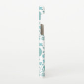 Jacobean Floral Big Pattern Teals op wit Samsung Galaxy Hoesje (Linkerkant)