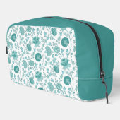 Jacobean Floral Big Pattern Teals op wit Toilettasje (Rechterhoek)