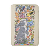 Jacobean Floral Bunny Rabbit en Birds Bath Mat (Voorkant Verticaal)