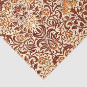 Jacobean Floral Damask, Beige en Chocolate Brown Tissuepapier (Detail)