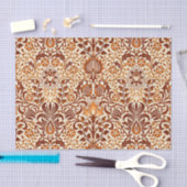 Jacobean Floral Damask, Beige en Chocolate Brown Tissuepapier (Craft)