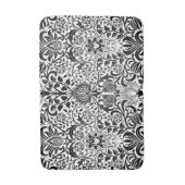 Jacobean Floral Damask, Black, White en Grey Badmat (Voorkant Verticaal)
