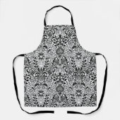 Jacobean Floral Damask, Black, White en Grey Schort (Voorkant)