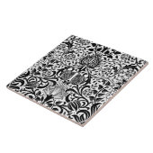 Jacobean Floral Damask, Black, White en Grey  Tegeltje (Zijkant)