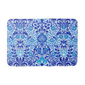 Jacobean Floral Damask, Cobalt Blue en White Badmat (Voorkant)