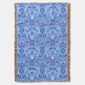 Jacobean Floral Damask, Cobalt Blue en White Deken (Voorkant Verticaal)