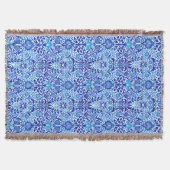 Jacobean Floral Damask, Cobalt Blue en White Deken (Voorkant)