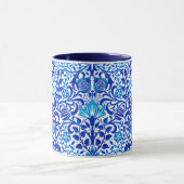 Jacobean Floral Damask, Cobalt Blue en White Mok (Midden)