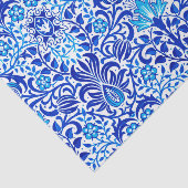Jacobean Floral Damask, Cobalt Blue en White Tissuepapier (Detail)