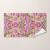Jacobean Floral Damask, Pink, Violet en Brown Bad Handdoek (Handdoek)