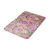 Jacobean Floral Damask, Pink, Violet en Brown Badmat (Gekanteld)