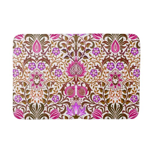 Jacobean Floral Damask, Pink, Violet en Brown Badmat (Voorkant)