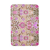 Jacobean Floral Damask, Pink, Violet en Brown Badmat (Voorkant Verticaal)