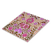 Jacobean Floral Damask, Pink, Violet en Brown Tegeltje (Zijkant)