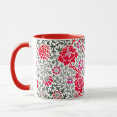 Jacobean Floral, Deep Red, Pink en Grey Mok (Links)