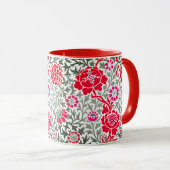 Jacobean Floral, Deep Red, Pink en Grey Mok (Voorkant rechts)