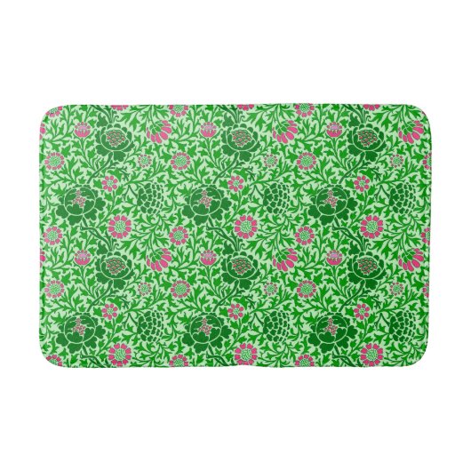 Jacobean Floral, Emerald en Lime Green Badmat (Voorkant)