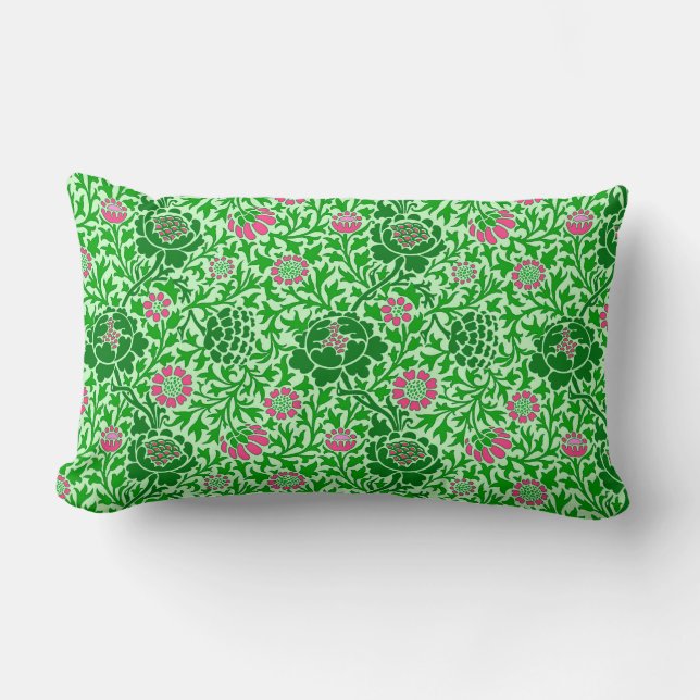 Jacobean Floral, Emerald en Lime Green Kussen (Voorkant)