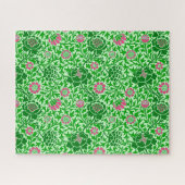 Jacobean Floral, Emerald en Lime Green Legpuzzel (Horizontaal)