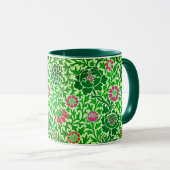 Jacobean Floral, Emerald en Lime Green Mok (Voorkant rechts)