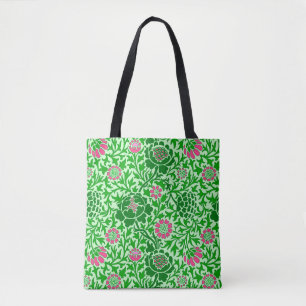 Jacobean Floral, Emerald en Lime Green Tote Bag