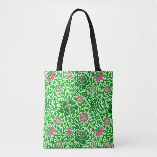 Jacobean Floral, Emerald en Lime Green Tote Bag (Voorkant)
