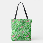 Jacobean Floral, Emerald en Lime Green Tote Bag (Achterkant)