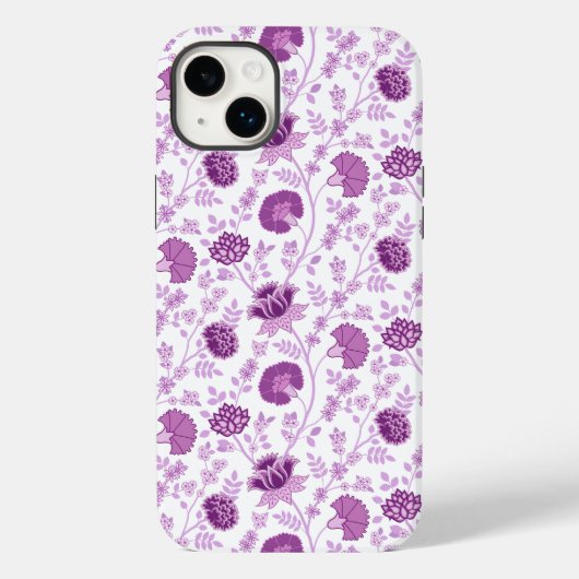 Jacobean Floral Herhaal Patroon Pinks op Wit Case-Mate iPhone Case (Achterkant)