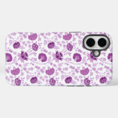 Jacobean Floral Herhaal Patroon Pinks op Wit Case-Mate iPhone Case (Achterkant (horizontaal))