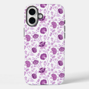 Jacobean Floral Herhaal Patroon Pinks op Wit iPhone 16 Plus Hoesje
