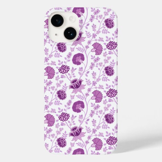 Jacobean Floral Herhaal Patroon Pinks op Wit Case-Mate iPhone Case (Achterkant)